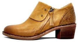 Wide Width Women's Michelle Bootie by Hälsa in Dark Mustard (Size 9 W)