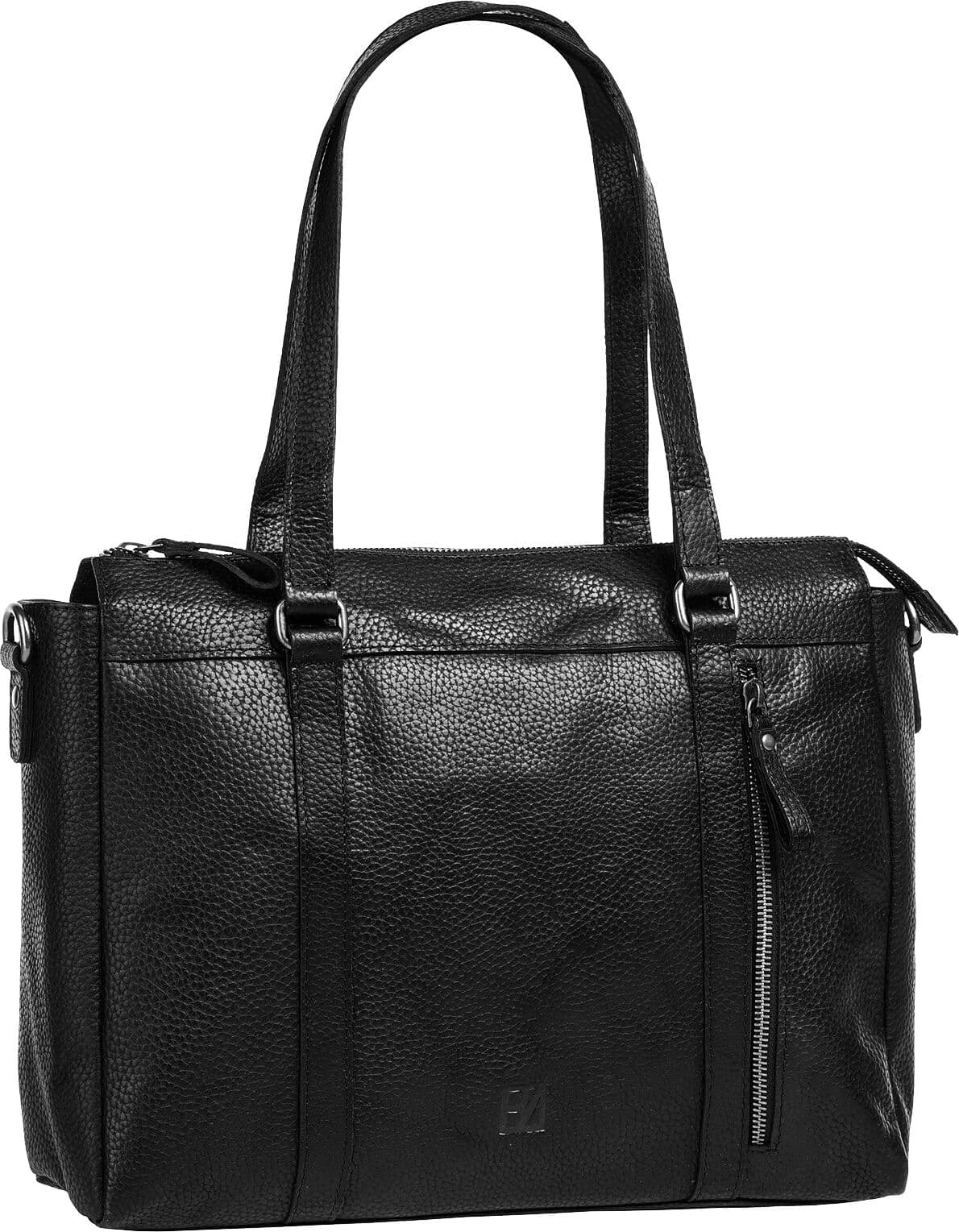 Shopper BODENSCHATZ "BODENSCHATZ Damen echt Leder", Damen, Gr. B/H/T: 33cm x 28cm x 7cm onesize, schwarz, Leder, leicht glänzend, unifarben, Taschen Shopper, echt Leder schwarz B/H/T: 33cm x 28cm x 7cm onesize