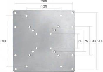 Neomounts by newstar vesa conversion plate - vesa 75&100 to 200x100 & 200x200 -