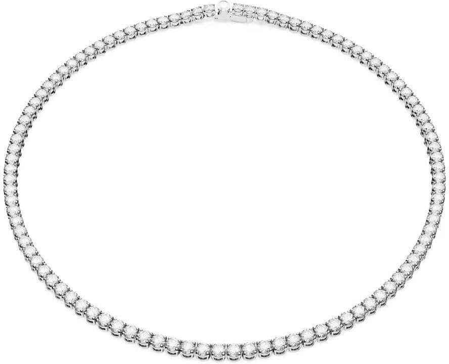 Swarovski Matrix Tennis kaulakoru, vaalea metalli ja kirkkaat kristallit