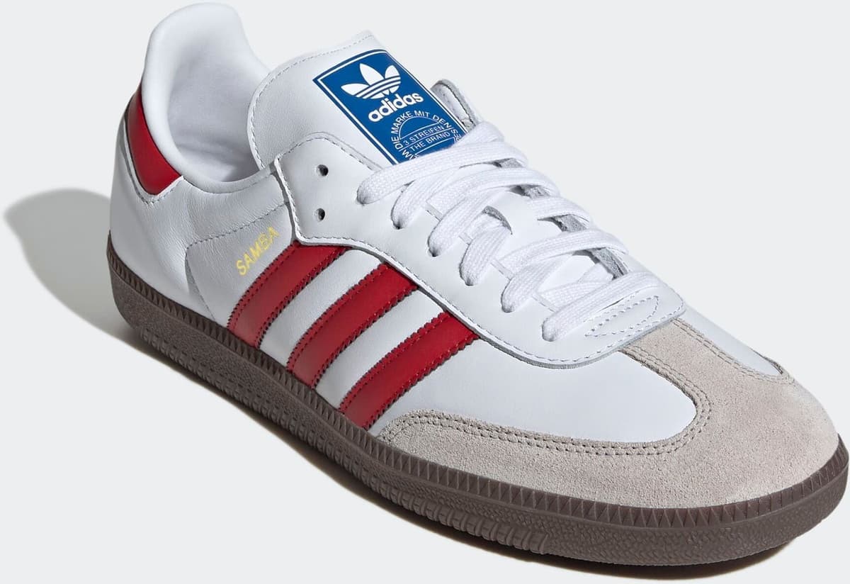 Sneaker ADIDAS ORIGINALS "SAMBA OG", Herren, Gr. 39, rot (ftwwht, betsca, supcol), Leder, Synthetik, Schuhe Sneaker