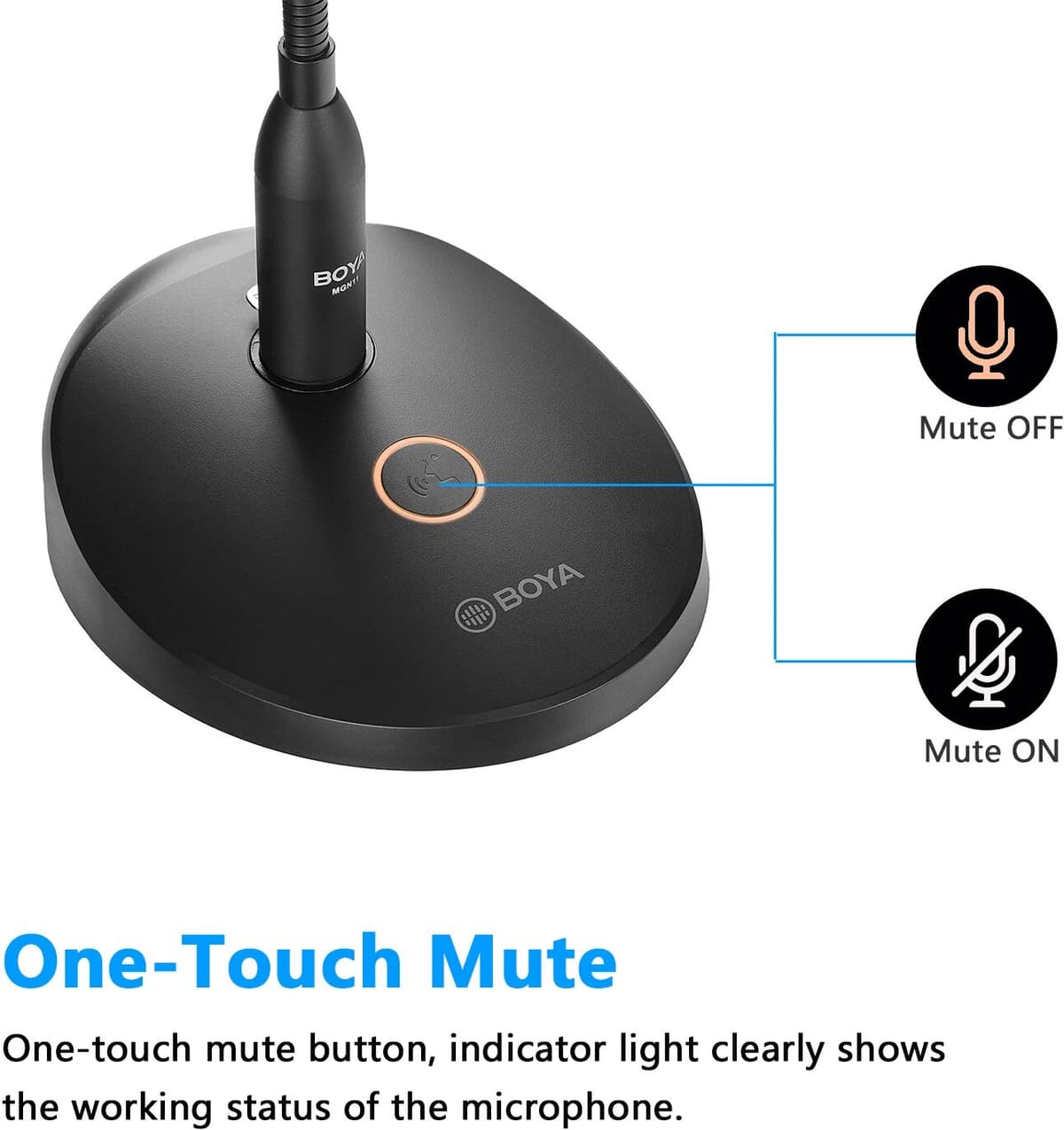 Boya BY-GM18CU Gooseneck Condenser Desktop USB Microphone for Computer PC  Video Conferences Streaming Meetings Lectures