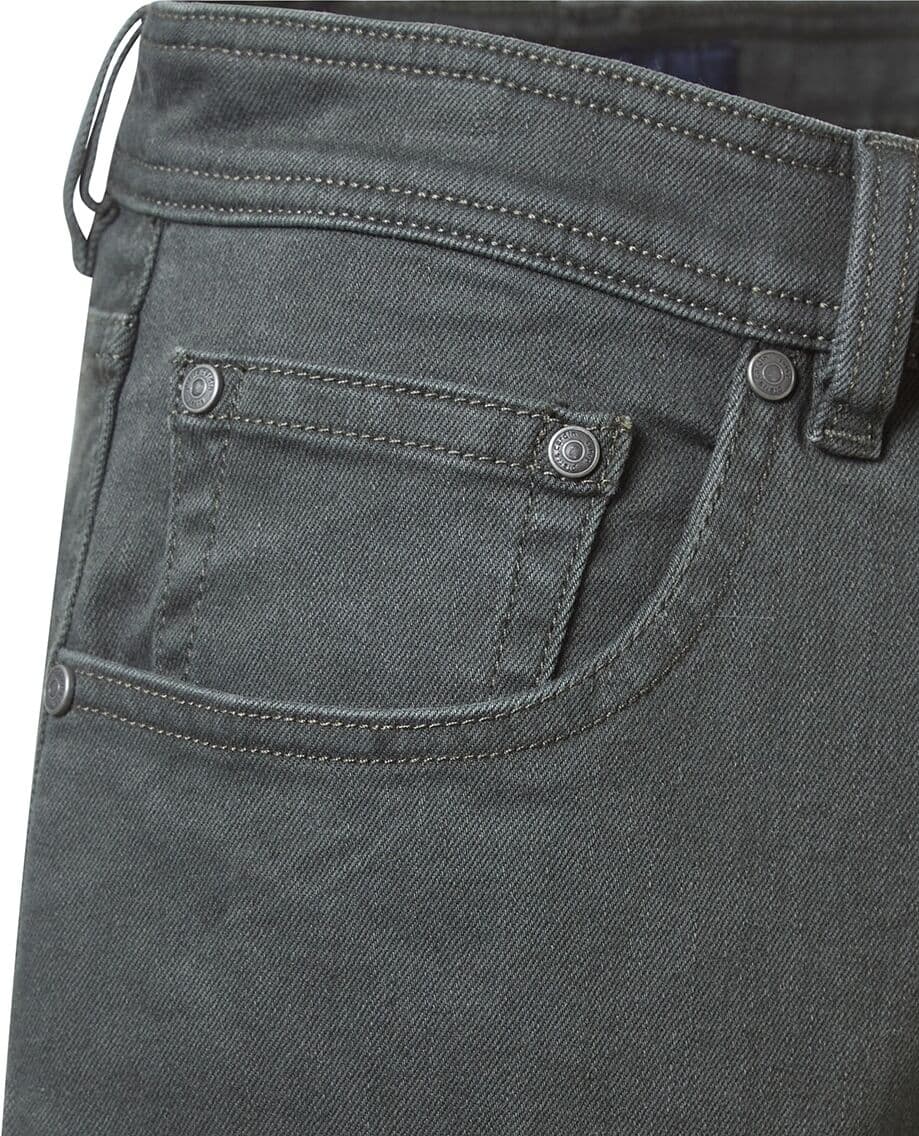 Thermojeans PIERRE CARDIN "PC-Lyon", Herren, Gr. 30, Länge 34, grau (dunkelgrün raw), Denim/Jeans, Obermaterial: 72% Baumwolle, 26% Polyester, 2% Elasthan, gerade, unten schmal lang, Jeans Thermojeans, aus Denim, elastisch, wärmend, gerade Passform, schma