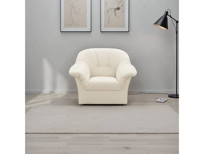 Sessel DOMO COLLECTION Pegnitz, zeitlos, elegante Armlehnen, komfortabel, Breite 105cm , beige (creme), B:105cm H:82cm T:82cm, 100% Polyester, Sessel, Sessel