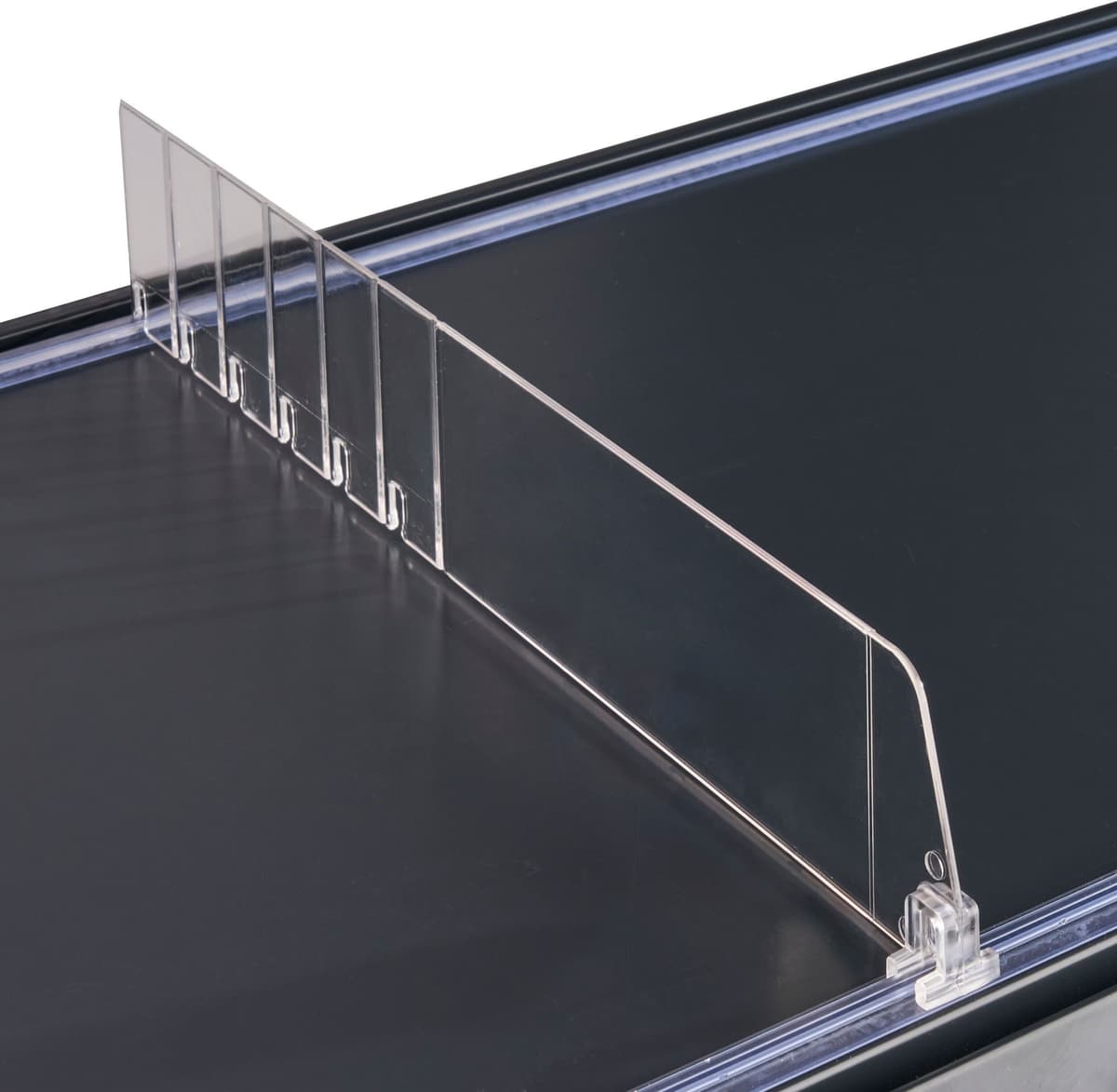 1 Separador "Flexible" sin tope frontal, transparente 60 mm   335 mm, Policarbonato
