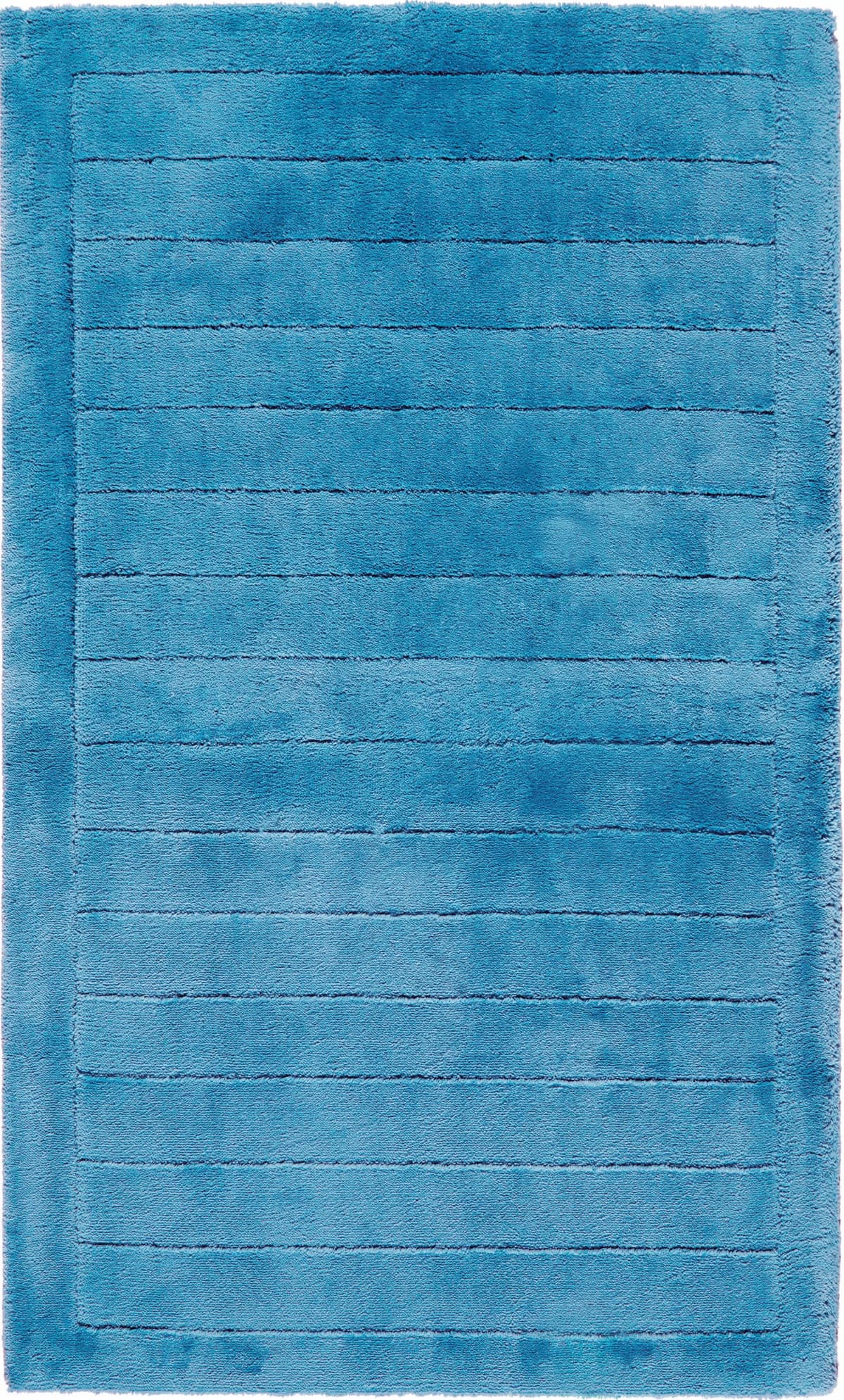 Badematte EGERIA "Line" Gr. 4, blau, H:10mm, Baumwolle, Badematten, Badematte blau rechteckig (70cm x 120cm )