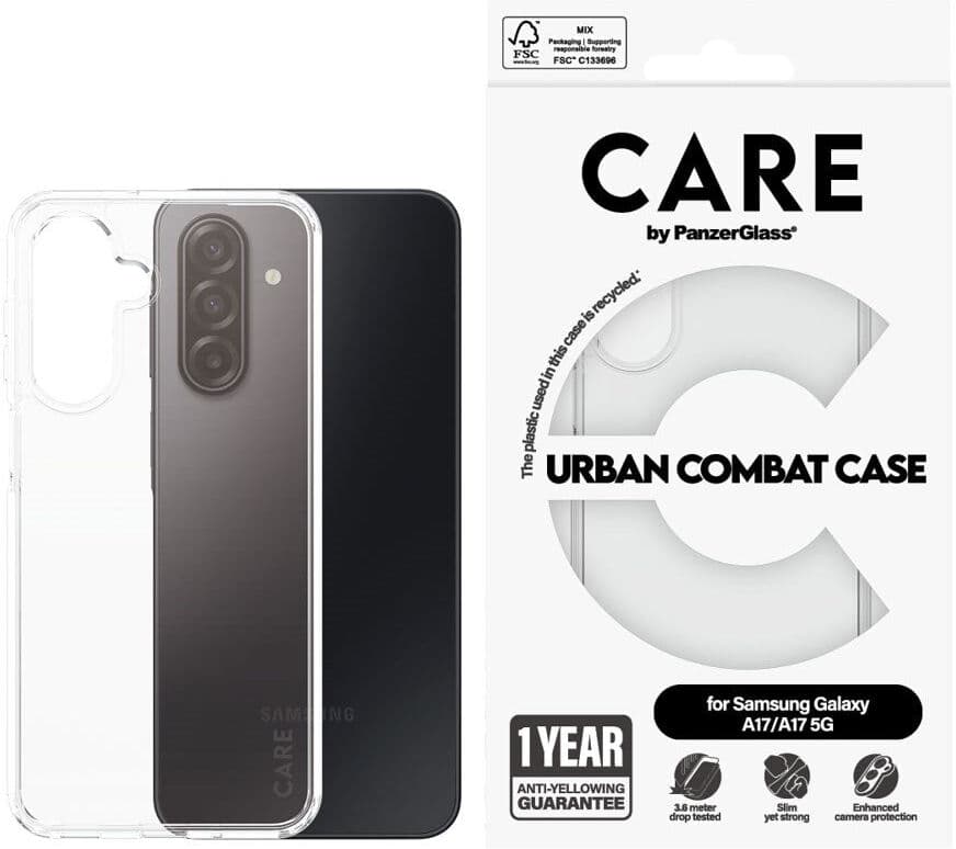 Samsung Galaxy A18 / A17 (5G) CARE by PanzerGlass FLAGSHIP Urban Combat Case - Transparent
