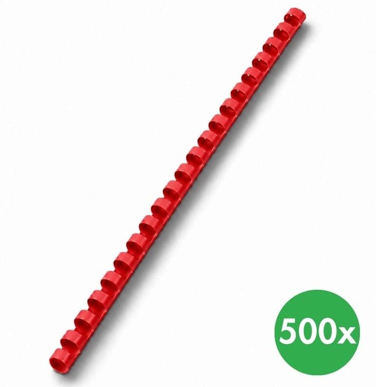 B2B Partner Plastový chrbát 8 mm, červený, balenie 500 ks
