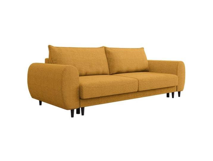 Beautysofa 3-Sitzer Schlafsofa Cortez gelb, Gelb, 251x76x95 cm, Wohnzimmer, Sofas & Couches, Sofas, 3-Sitzer Sofas