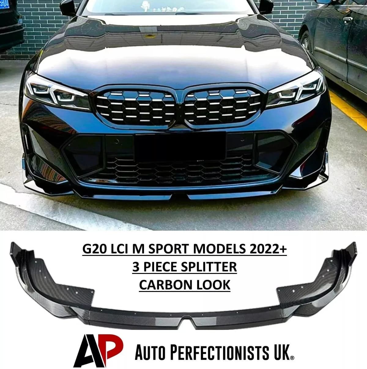 NONE For BMW 3 Series G20 G21 Carbon Fibre Front Splitter Spoiler Lip M Sport 2022+