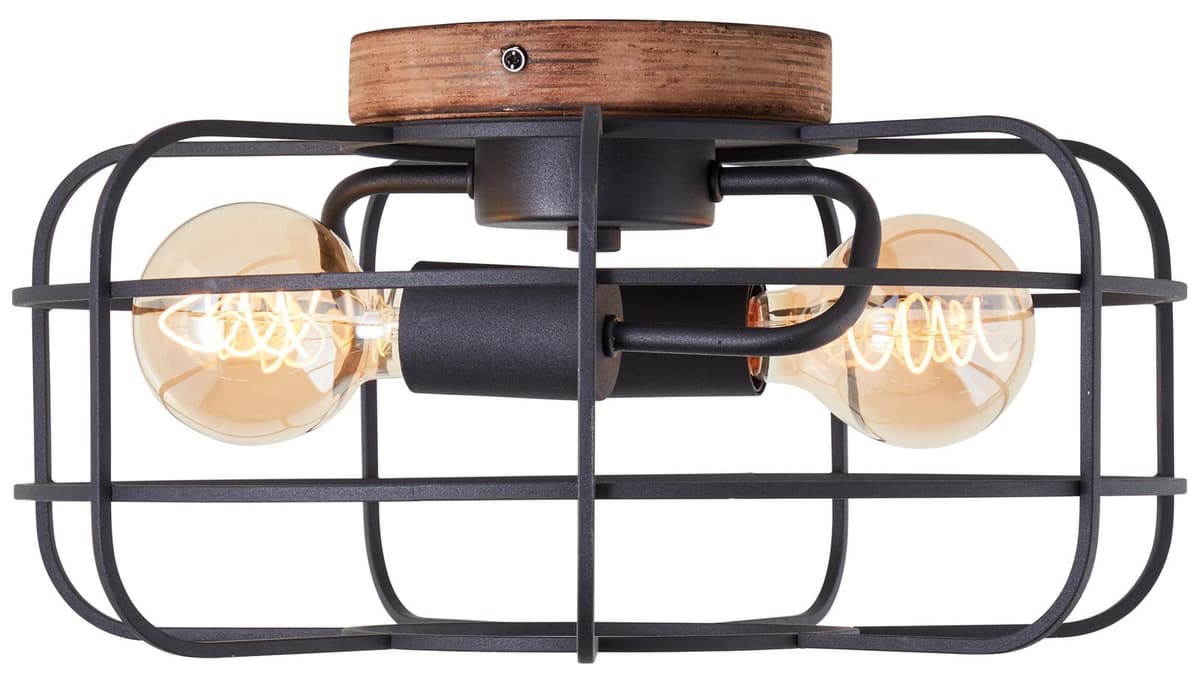 Brilliant Gwen Landelijke Plafondlamp - Bruin/Zwart - Ø 40 cm