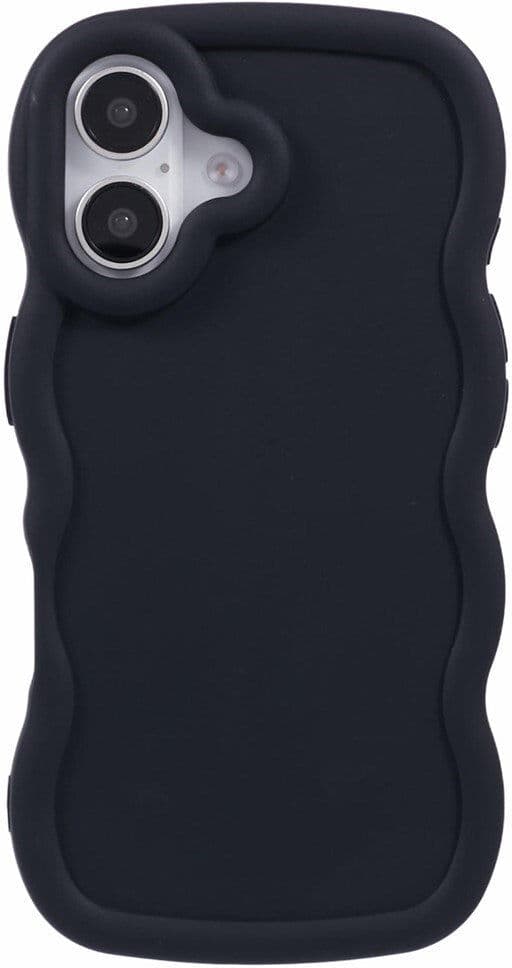 iPhone 16 EIDERWOOD Fleksibelt Plast Wavy Deksel - Svart