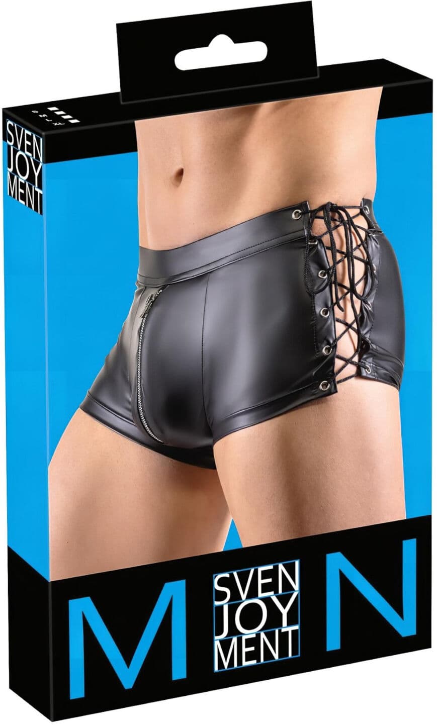 Svenjoyment - boxer bărbați șnur lateral - aspect mat - negru - M