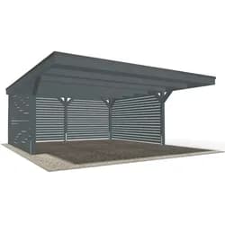Leimholz Carport für zwei Autos in Anthrazit