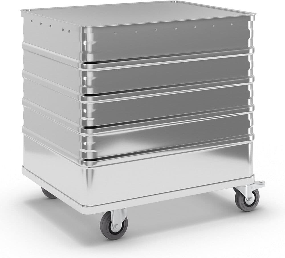 Alu-Kastenwagen, Vollwand, mit Deckel, Volumen 223 l Gmöhling