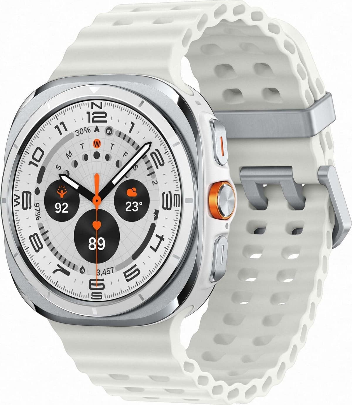 Samsung Galaxy Watch Ultra (2024)   Titanvit   Marint Armband   vit