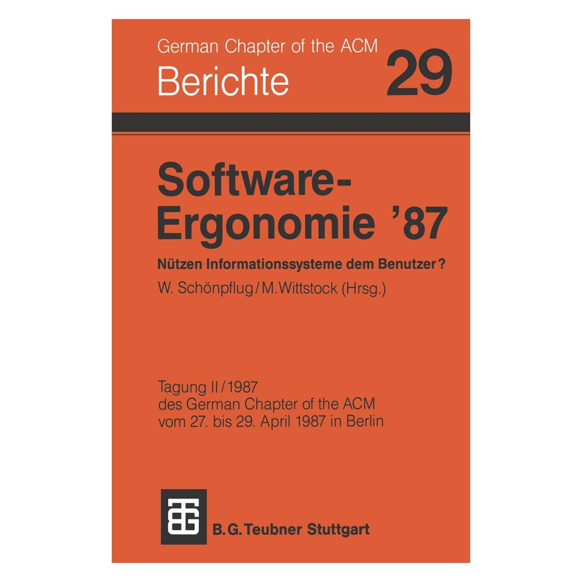 Vieweg+Teubner Software-Ergonomie '87 Nützen Informationssysteme dem Benutzer? (Deutsch, Softcover, Schönpflug) (55187578)