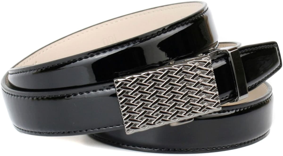 Ledergürtel ANTHONI CROWN, Damen, Gr. 95, schwarz, Leder, unifarben, Gürtel Ledergürtel, Automatik Damengürtel mit filigraner Schliesse schwarz 95