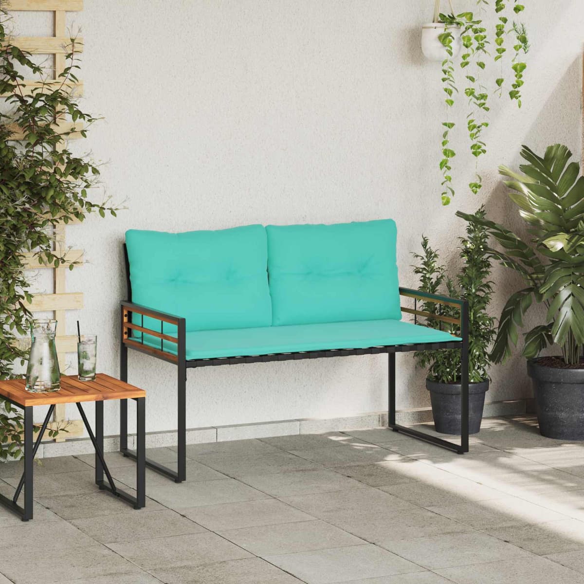 vidaXL Banc à couches en bois 114 x 55 x 77 cm Turquoise Rectangulaire