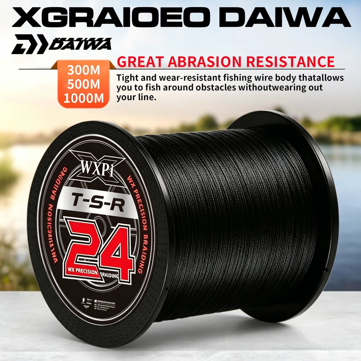 XGRAIOEODAIWA 2026  Original X24 XGRAIOEO DAIWA-J Braided GRAND 24 Strands Fishing Line PE Super Line Sea Fishing Wire 300/500/1000M Pesca