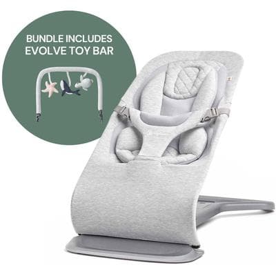 Ergobaby 3-in-1 Evolve Bouncer + Toy Bar Bundle - Light Grey