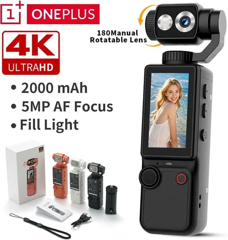 OnePlus 4K HD Wifi Sports Wearable Camera Hold In Hand Travel Bicycle Driver Recorder Mini Sports Cam For Motorcycle Vlogging