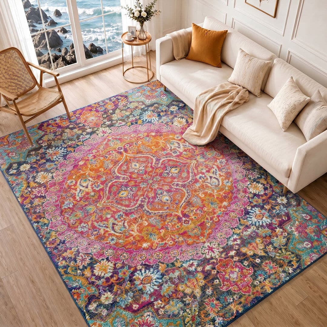 Mistana Rectangle Oriental Area Rug Pink;Yellow;Beige;Red Rectangle 200 x 275cm