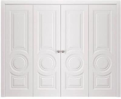 SARTODOORS Basic 9801 White Wood Double Bi-Fold Closet Doors