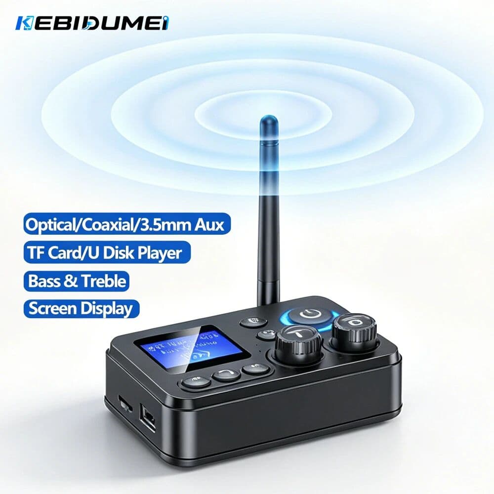 KEBIDUMEI Bluetooth 5.4 Receiver Transmitter Optical Coaxial 3.5mm Aux TF/U Disk Wireless Music Player Adapter For Car Speaker