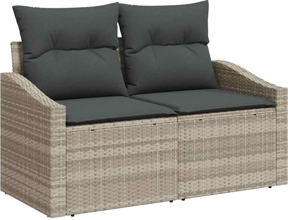 vidaXL Ensemble de canapé de jardin 6 pc Gris clair et gris foncé
