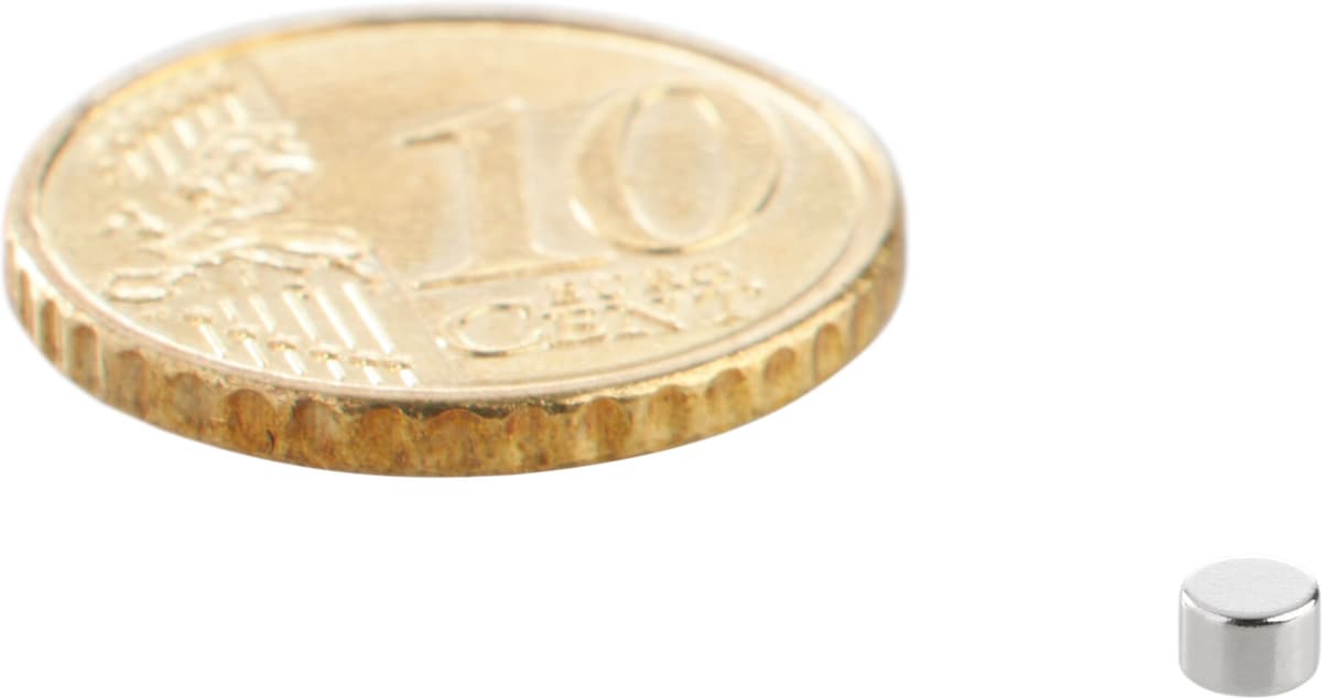 SPRINTIS 100 Unità - Disco magnetico al neodimio 3 mm x 2 mm   N48, assiale (parallelo all'altezza), argento