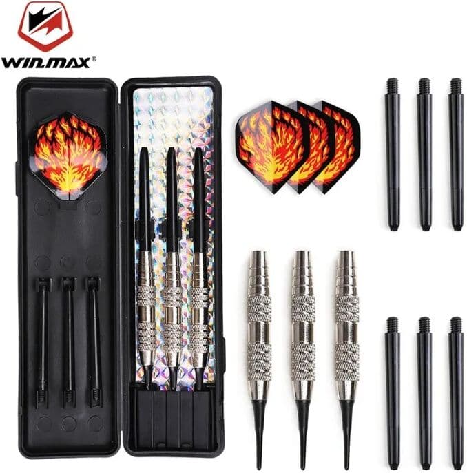 Win.Max Professional Darts Flights Set 90% Tungsten 16/18g Soft Tips For Electronic Dart board 22/24g Steel Needle Dart-Head