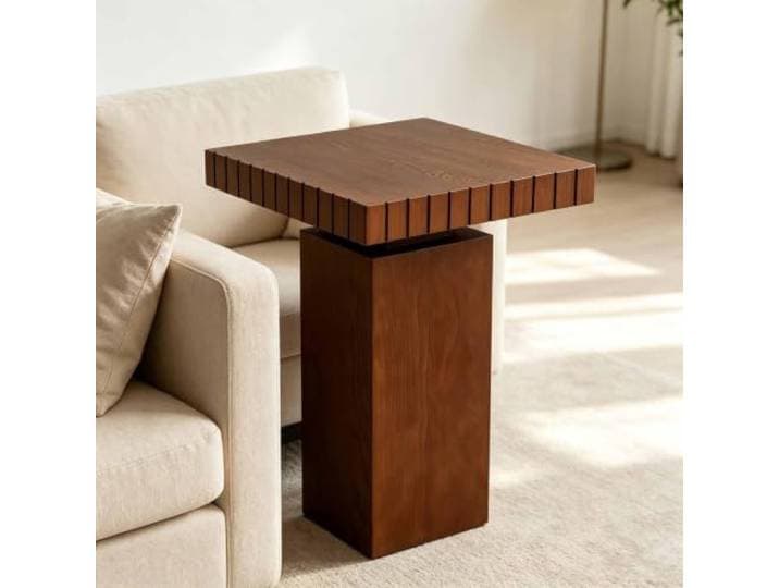 KAFHGEIN Moderner Schmaler Beistelltisch aus Massivholz für Kleine Räume Kompakter Beistelltisch im modernen Stil für Wohnzimmer, neben dem Sofa, Schlafzimmer und Eingangsbereich