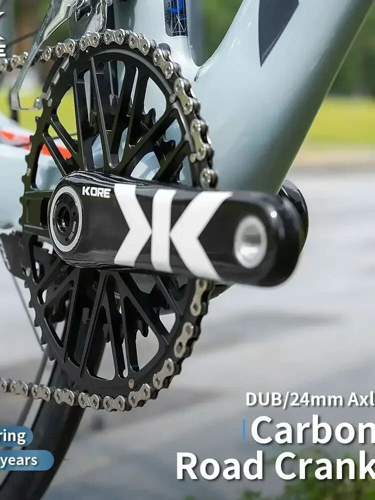KORE Bicycle Carbon Crankset,Road Bike Crankset,165/170/172.5mm Length  Crank,GXP Chainring,24mm/DUB  Axle,Bike Accessories