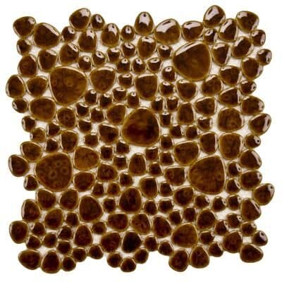"Merola Tile Pebble Mahogany 10-3/4"" x 10-7/8"" Porcelain Floor and Wall Tile"