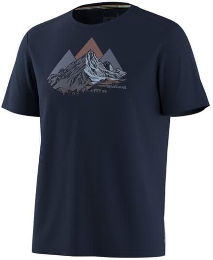 Smartwool Mens Peak Bagger Active SS Graphic Tee, Navy
