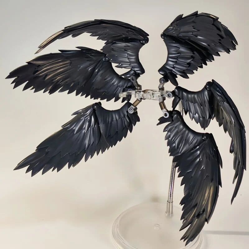 FUNISM 2026 Hot  In Stock Black 6 Wing Parts For Model Figures Universal Dark Angel Wings Accessory Perfect Gift For Hobbyists