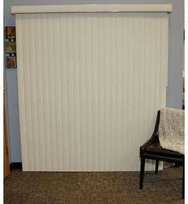 BlindDen White Havana Textured Vinyl Vertical Blind, CORDLESS