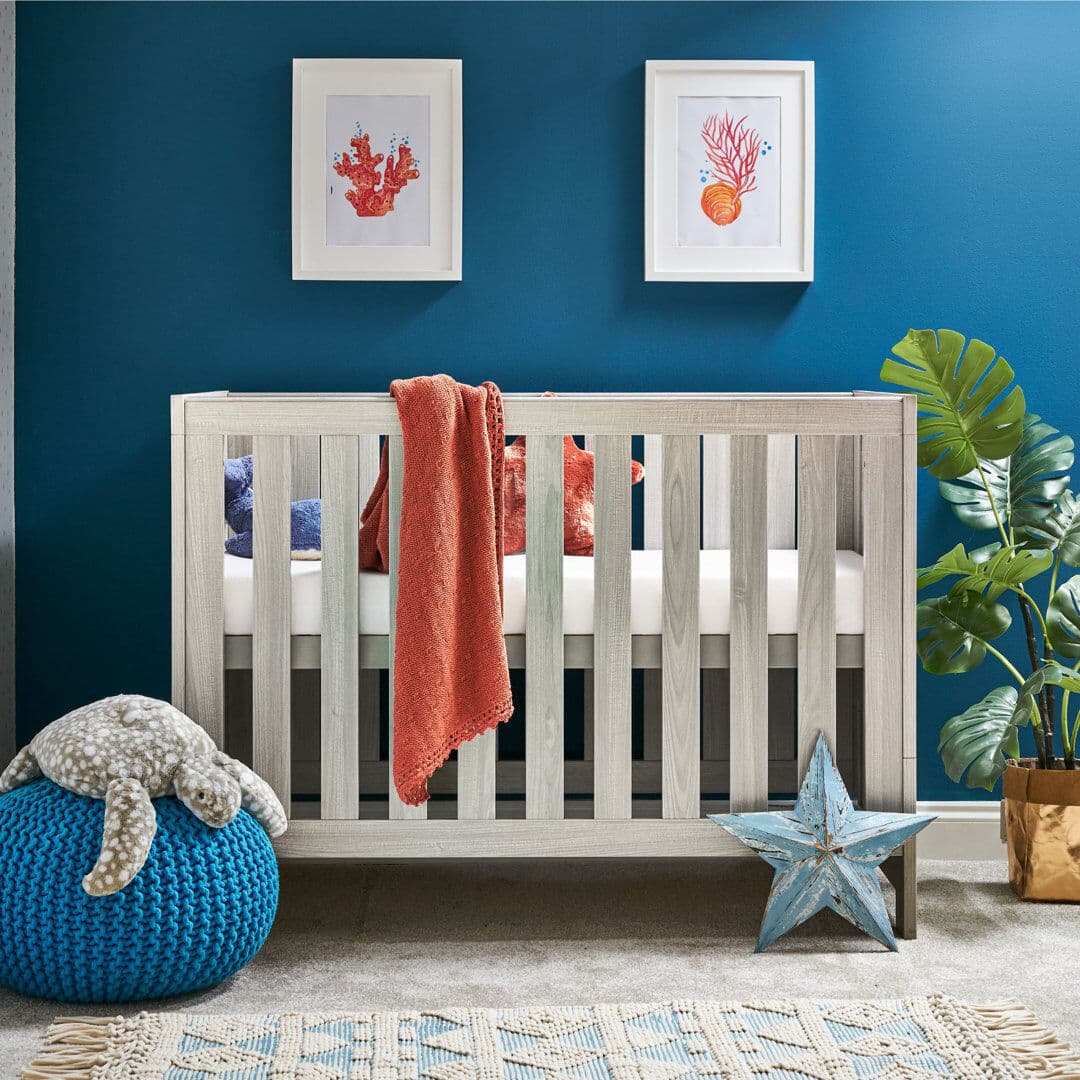 Obaby Nika Mini Cot Bed Grey Wash Mini