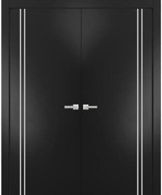 SARTODOORS Planum 0310 Black Matte Wood Interior Double Doors
