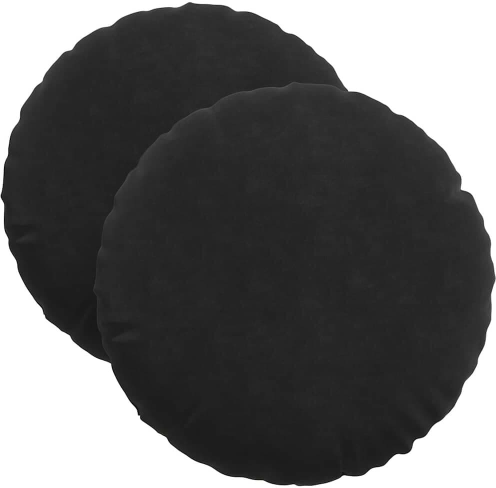 vidaXL Coussins de siège 2 pc Velours Noir Diam. 40 x 13 cm