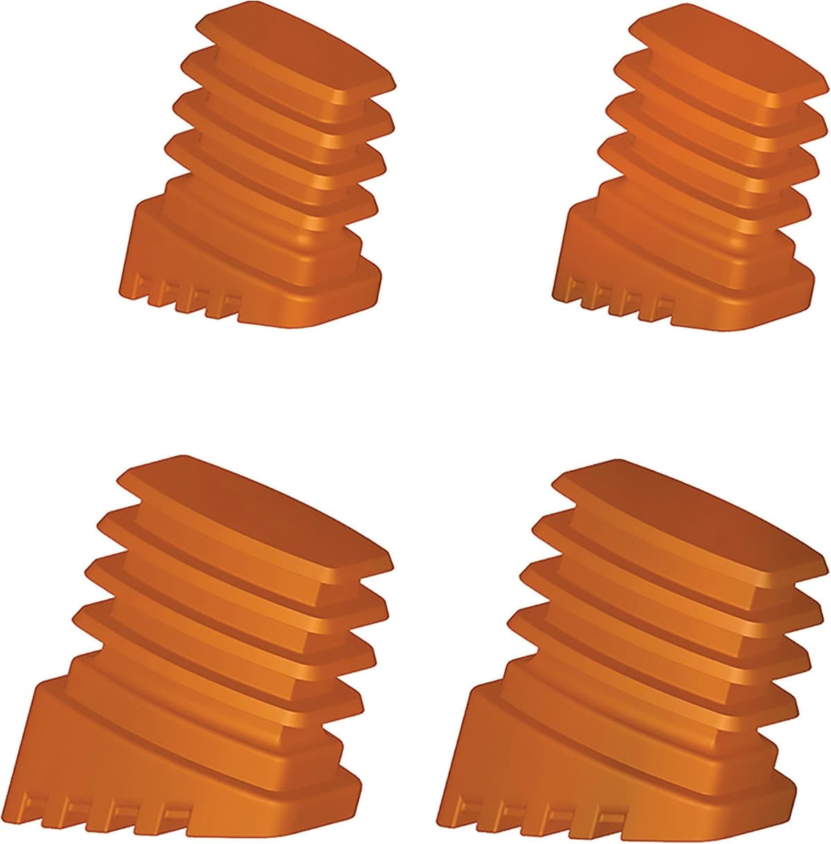 Colombo New Scal PIEDI PER SCALA COLOMBO 4 PEZZI ARANCIO 2 PER TUBO 40x24 mm 2 PER TUBO 30x24 mm