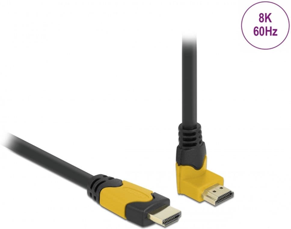 Delock High Speed Hdmi-Kabel 2.1 Uppåtvinklad - Svart - 2m