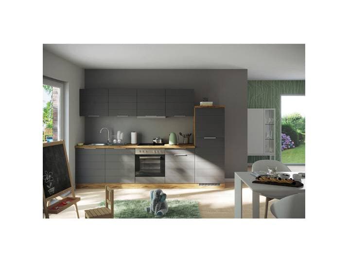 Held Küchenleerblock, Grau, Eiche Wotan, 1 Schublade(n) Schubladen, seitenverkehrt montierbar, nur wie online abgebildet bestellbar, 300 cm, Made in Germany, links aufbaubar, rechts aufbaubar, Küchen, Küchenzeilen & Küchenblöcke, Küchenzeilen ohne Geräte
