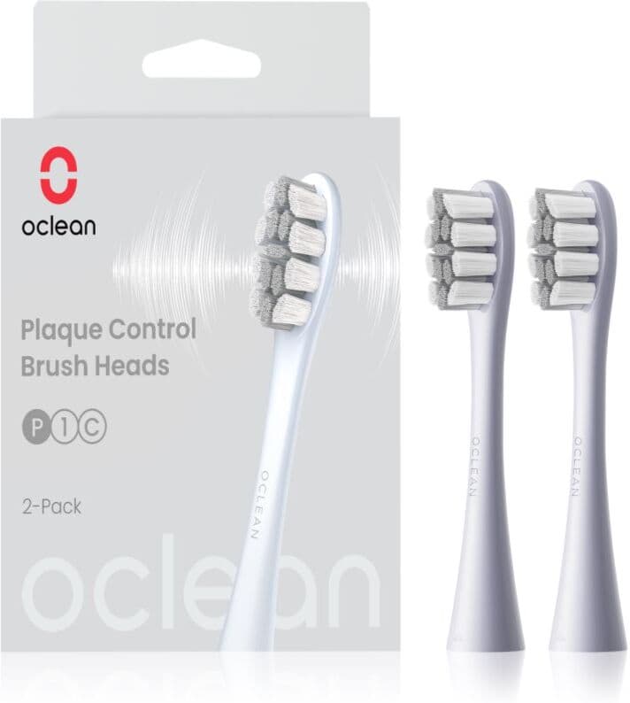 Oclean Plaque Control Medium ανταλλακτική κεφαλή Silver 2 τμχ