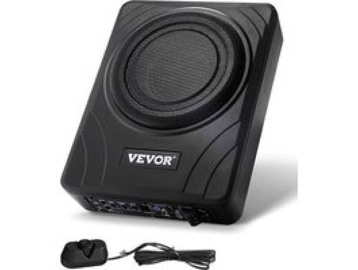 VEVOR Subwoofer voor onder de autostoel 300W Slanke subwoofer voor in de auto met voeding, subsysteem met ingebouwde versterker, hoge/lage ingang en volumeregeling voor SUV's, vrachtwagens en campers