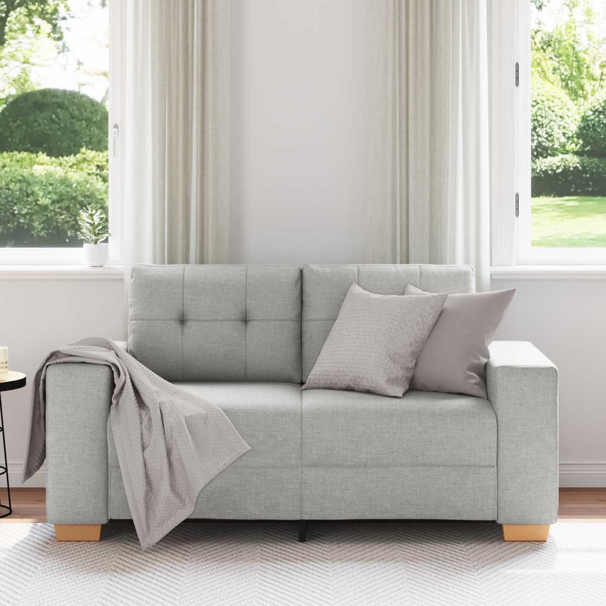 vidaXL Canapé deux places Gris nuage 160 cm tissu