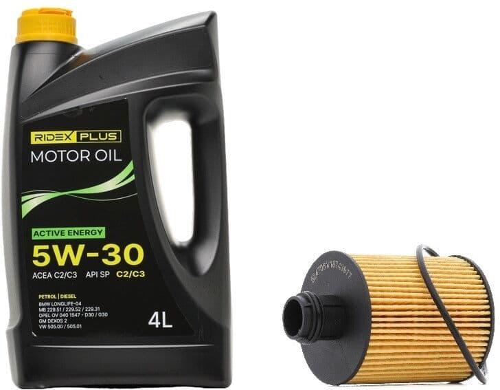 RIDEX PLUS 100908O0165P Ölwechsel-Set (Ölfilter + Motoröl)