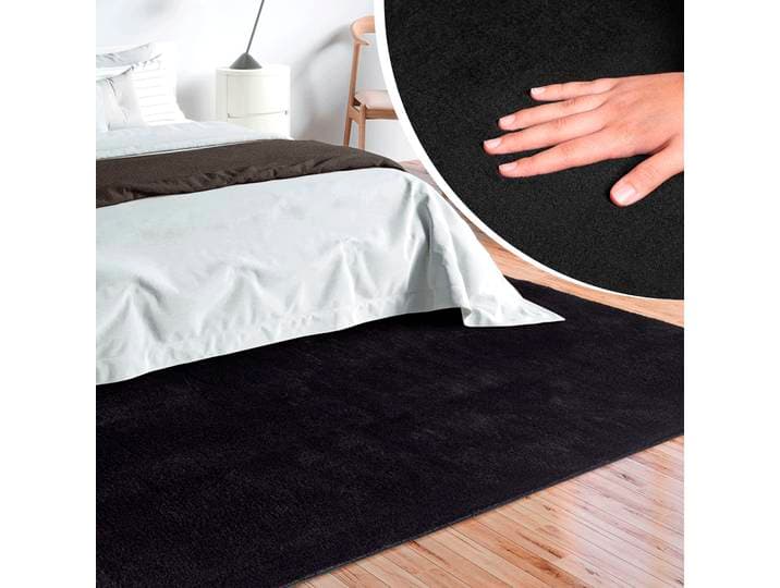 Teppich MERINOS Loft 37, Kunstfellteppich , schwarz, B:160cm H:16mm L:220cm, Polyester, Teppiche, Teppich, weich und kuschelig, Fell Haptik, Anti-Rutsch-Unterseite