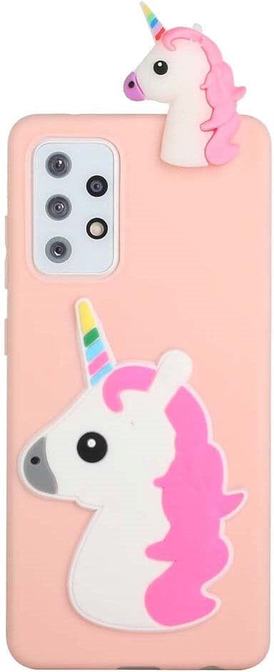 INCOVER Samsung Galaxy A73 (5G) Fleksibel Plastik Bagside Cover m. Enhjørning Figur - Lyserød